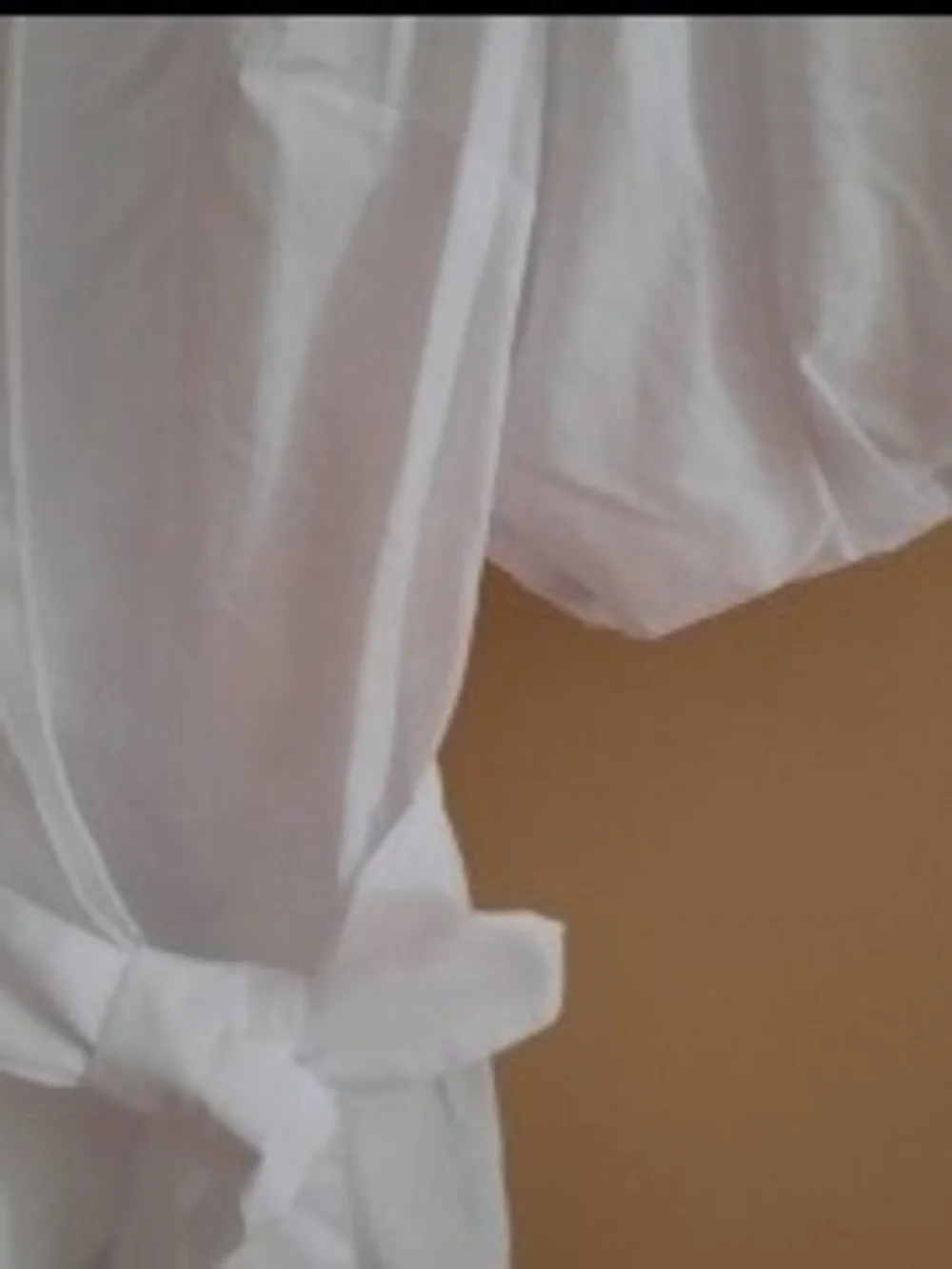 Anthropologie White Wrap Puff-Sleeve Blouse